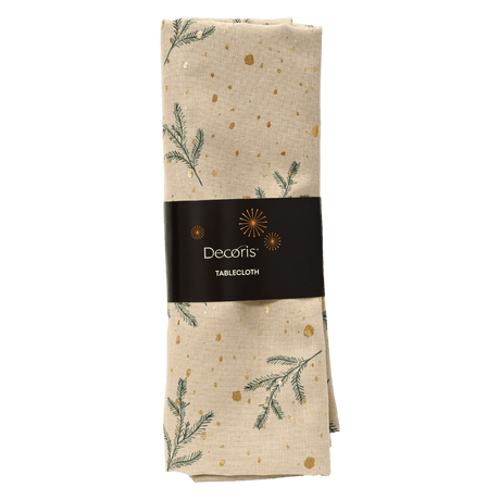 Christmas Leaf Print Tablecloth 180cm x 140cm - TABLECLOTHS/RUNNERS - Beattys of Loughrea
