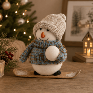 Snowman On Snowboard Christmas Decoration - XMAS ROOM DECORATION - LIGHT UP - Beattys of Loughrea