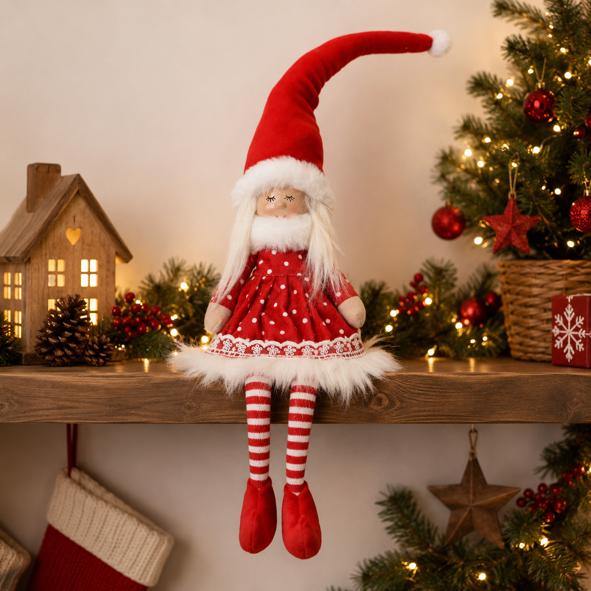 Weihnachtsmädchen Regalhocker Dekoration