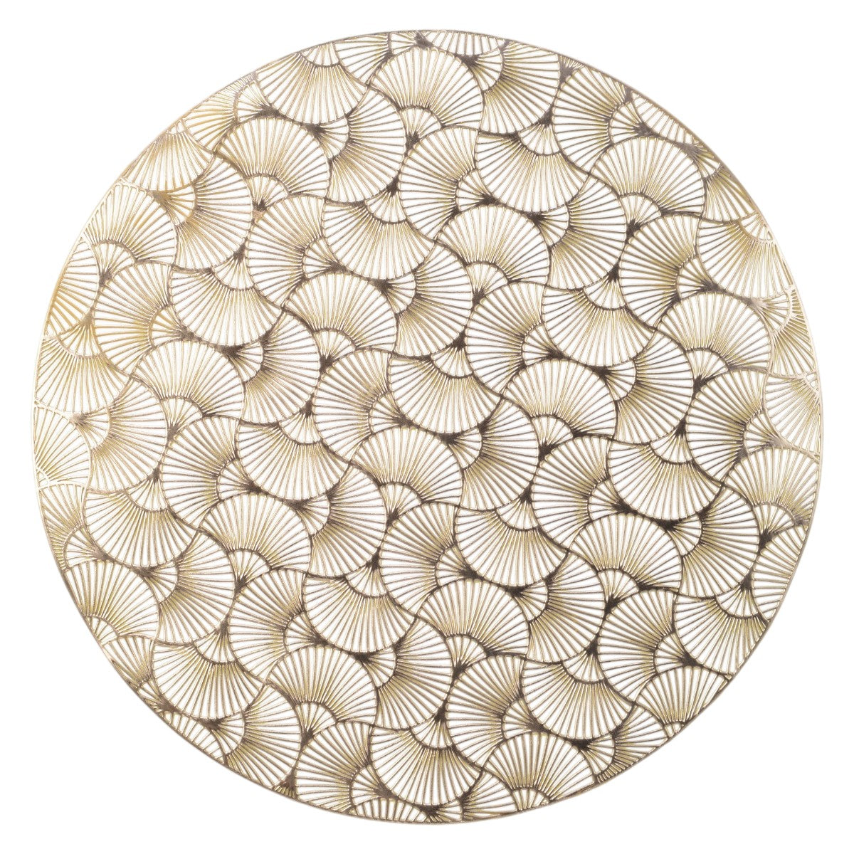 Gold Fan Design Cut-Out PVC-Tischset 38cm