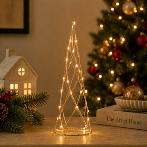LED Champagne Cone Decoration with Timer 40cm