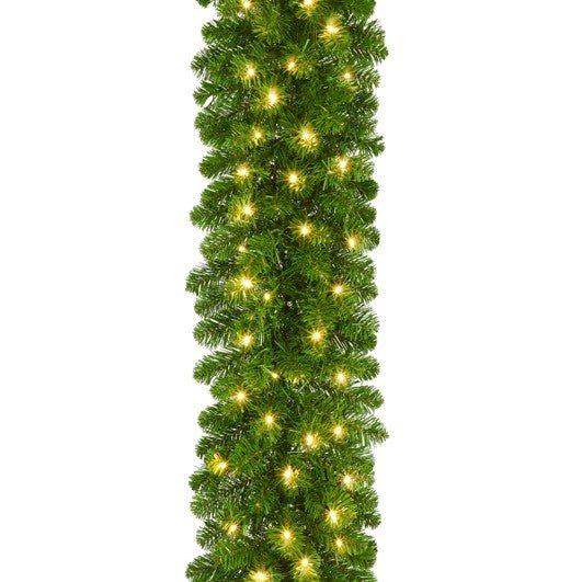 Tompa Pre Lit Christmas Garland 70 Warm White LEDs 180cm - XMAS GARLANDS - Beattys of Loughrea