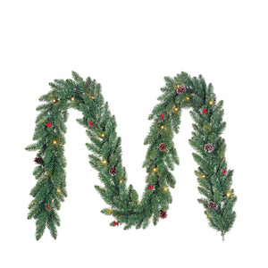 Creston LED Battery Operated Garland Green 270cm
