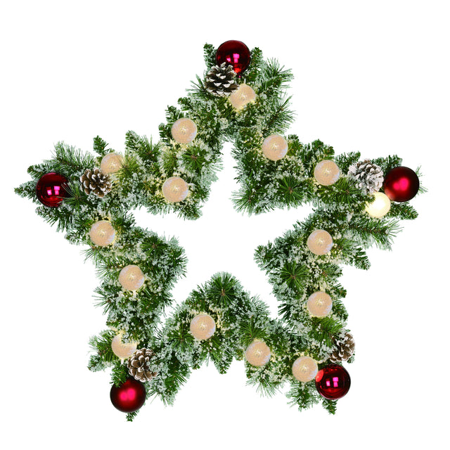 Kaprun LED Star Wreath Battery Operated with Timer 60cm