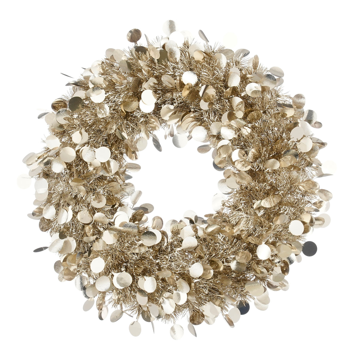 Confetti Tinsel Wreath Champagne 46cm