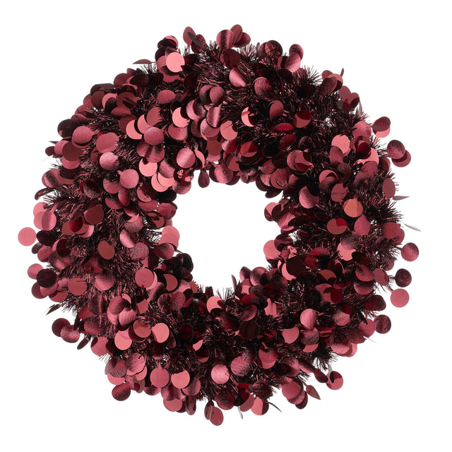 Confetti Tinsel Wreath Bordeaux 46cm