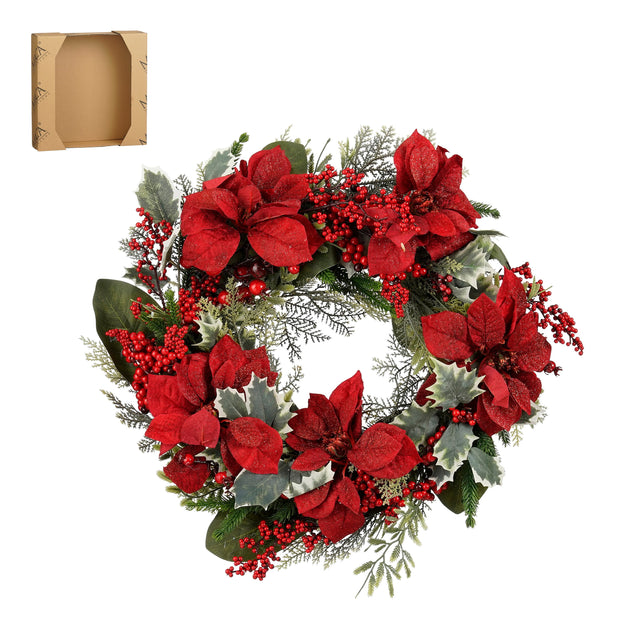 Natalie Christmas Wreath Red 50cm