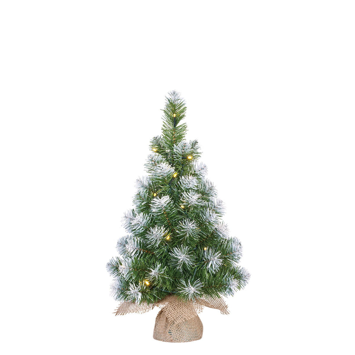 Mini Burlap Christmas Tree Battery Operated with 15 LEDs 60cm