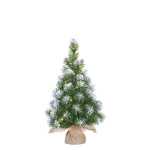 Mini Burlap Christmas Tree Battery Operated with 15 LEDs 60cm