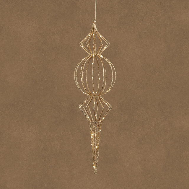 LED Champagne Hanging Finial Battery Operated with Timer 60cm
