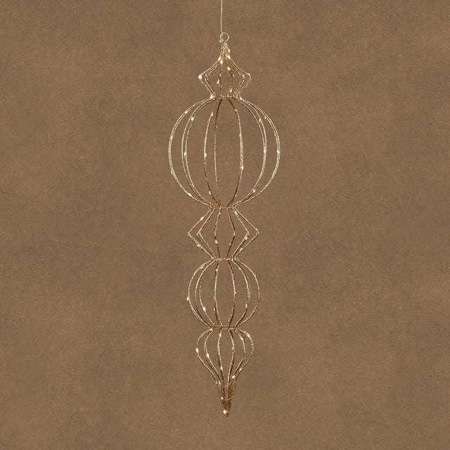 LED Champagne Hanging Finial Battery Operated with Timer 80cm