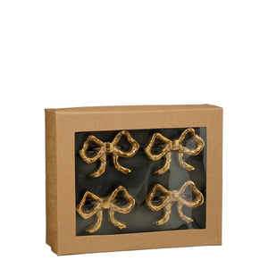 Gold Bow Napkin Rings Set of 4