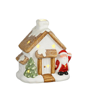 LED Santa House Decoration Battery Operated 16.5cm