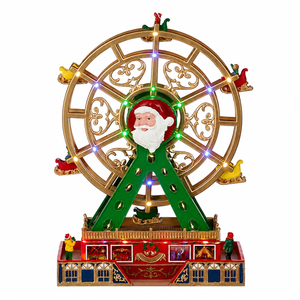 LuVille Santa Ferris Wheel Battery Operated Christmas Village Decoration 48cm - XMAS ROOM DECORATION - LIGHT UP - Beattys of Loughrea