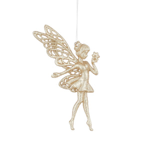 Glitter Fairy Hanging Christmas Decoration 15cm