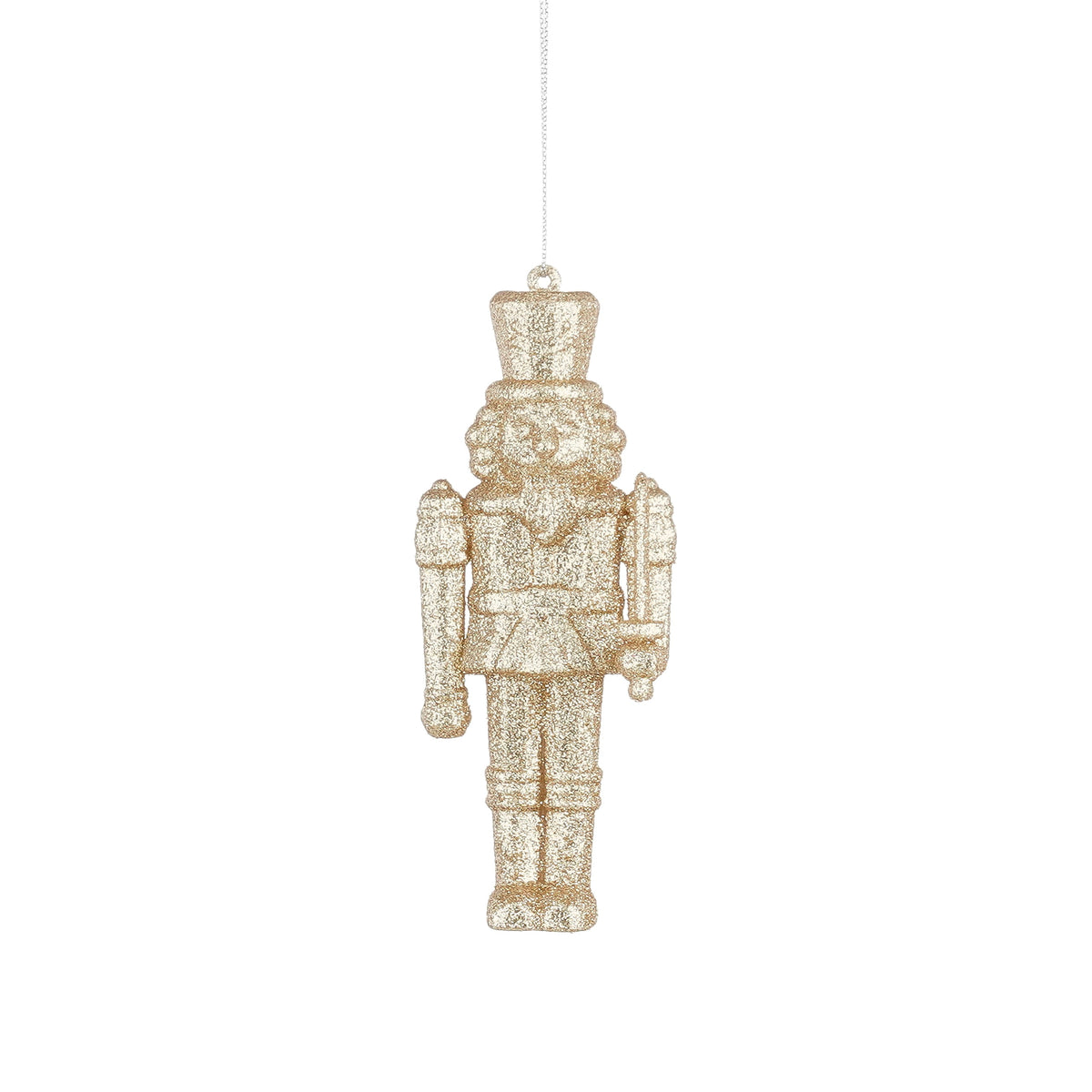 Glitter Nutcracker Hanging Christmas Decoration 12cm