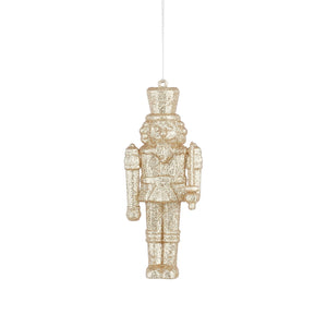 Glitter Nutcracker Hanging Christmas Decoration 12cm