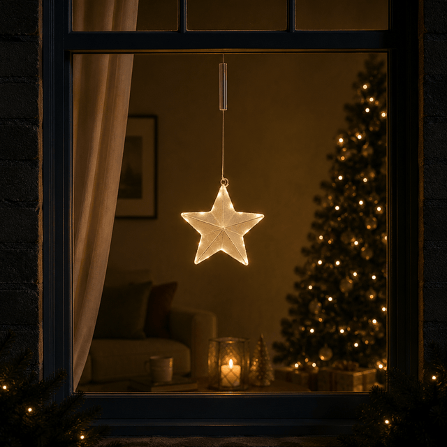 LED Star Hanging Decoration Battery Powered 17.5cm