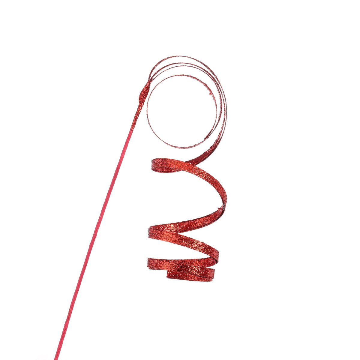 Glitter Curl Spray Pick Red 48cm