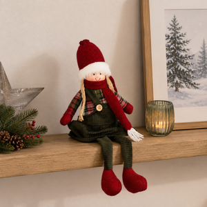 Christmas Girl Dangle Decoration Red 41cm
