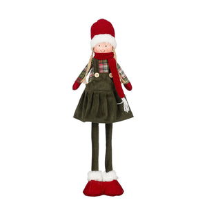 Christmas Girl Extendable Decoration Red 40–65cm