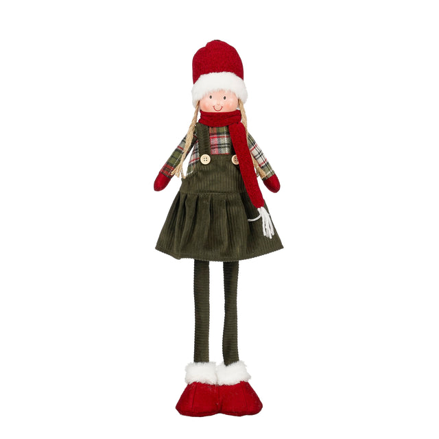 Christmas Girl Extendable Decoration Red 40–65cm
