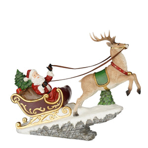 Santa in Sleigh with Reindeer Decoration 53cm