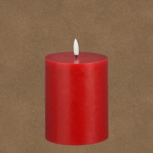 LED Candle Battery Operated with Timer Red 12.5cm