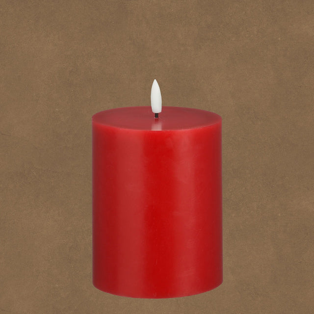 LED Candle Battery Operated with Timer Red 12.5cm