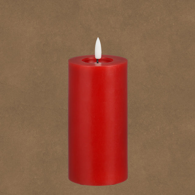 LED Candle Red Battery Operated with Timer 15cm