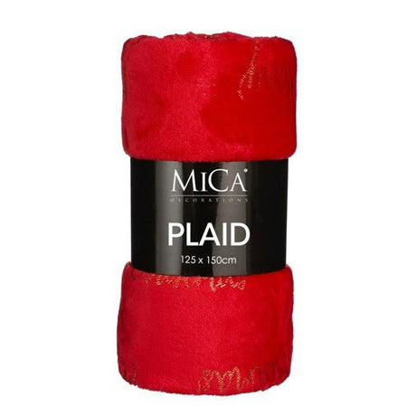 Merry Christmas Fleece Throw Red 150cm x 125cm - XMAS SOFT DECOS - Beattys of Loughrea