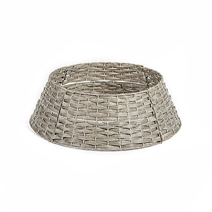 Premier Grey Rattan Effect Christmas Tree Skirt 65cm - XMAS TREE STANDS / BAGS / SKIRTS - Beattys of Loughrea