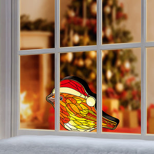 Premier Battery Operated Lit Robin Stained Glass Sculpture 30cm