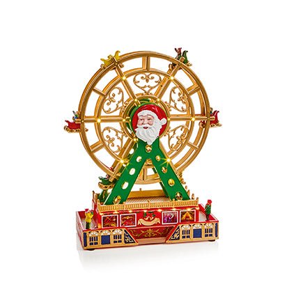 Premier Lit Animated Musical Santa Ferris Wheel 43cm - XMAS ROOM DECORATION - LIGHT UP - Beattys of Loughrea