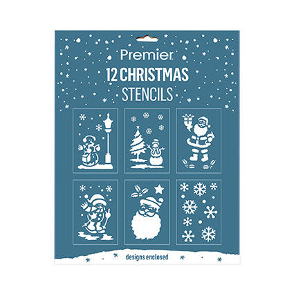 Premier Christmas Stencil Set – 12 Piece with 6 Designs
