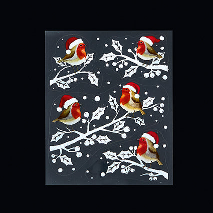 Premier Glitter Robin with Branches Window Sticker 35cm
