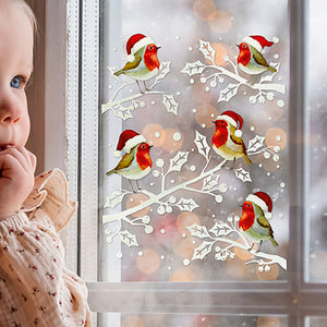 Premier Glitter Robin with Branches Window Sticker 35cm
