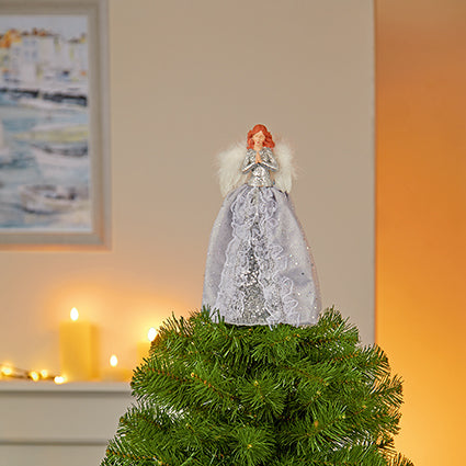Premier Silver Angel Tree Topper 28cm