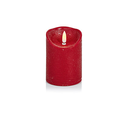 Premier Battery Operated Red FlickaBrights Textured Candle 13cm
