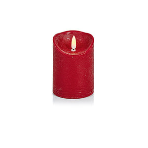 Premier Battery Operated Red FlickaBrights Textured Candle 13cm