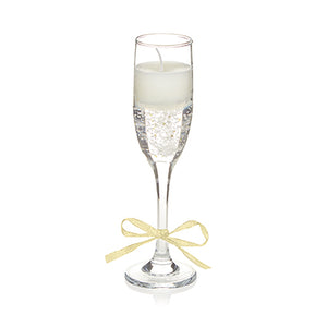 Premier Champagne Glass Gel Candle with Gold Star Glitter 22cm