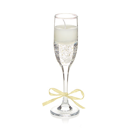 Premier Champagne Glass Gel Candle with Gold Star Glitter 22cm