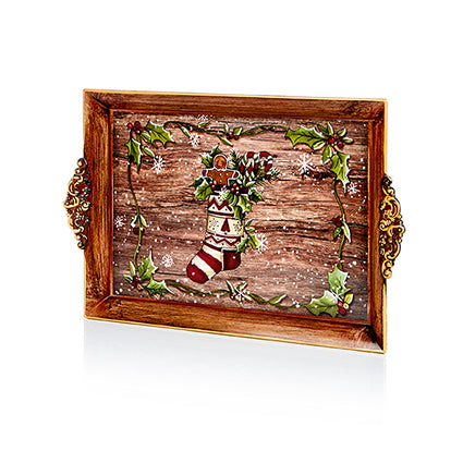 Premier Stocking Design Christmas Serving Tray 39cm