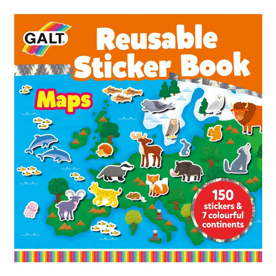 Galt Reusable Sticker Book, Maps