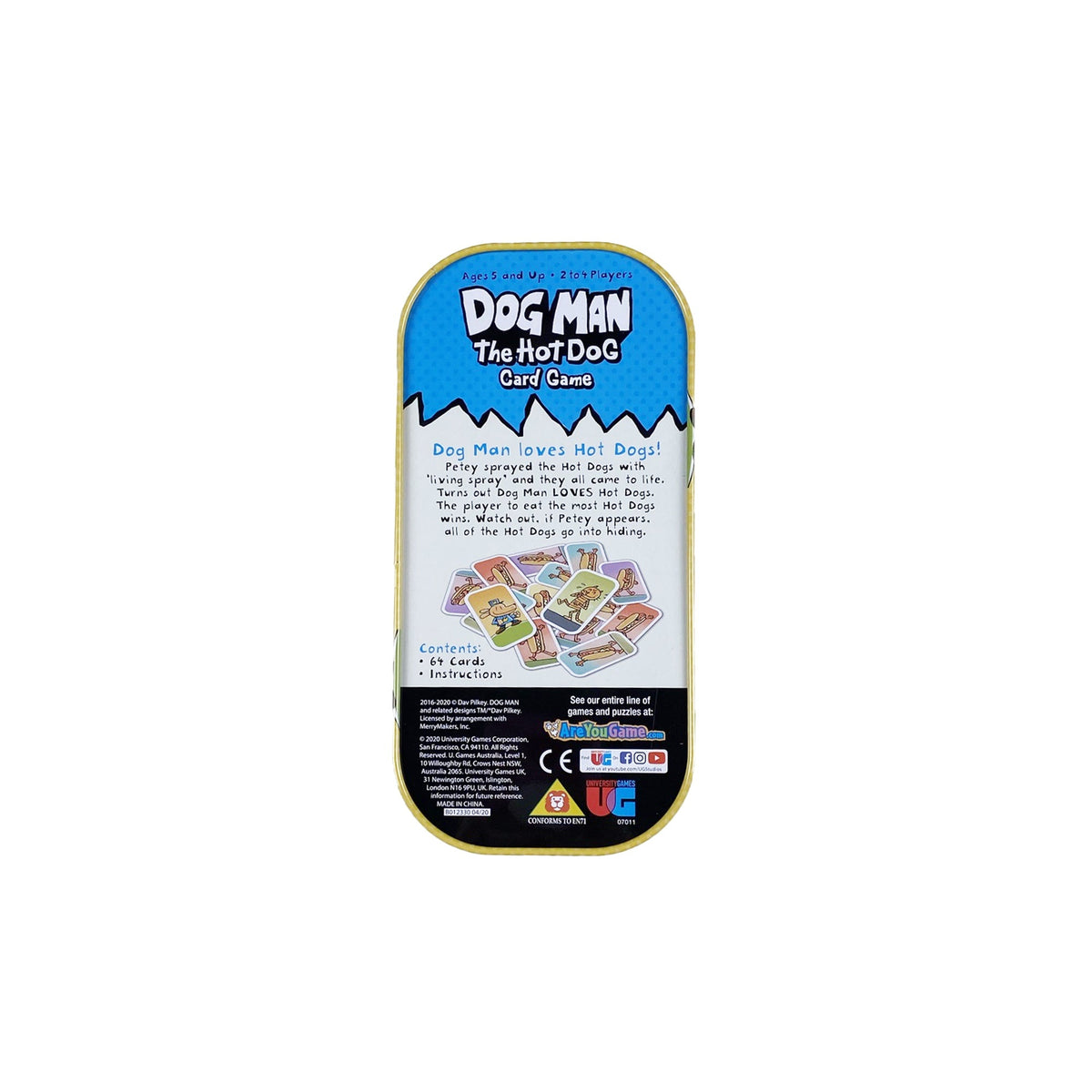 Dog Man The Hot Dog Card Game in a Tin