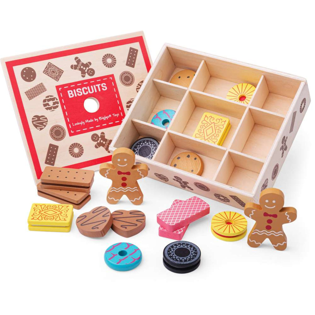 Bigjigs Box of Biscuits Wooden Play Food Set
