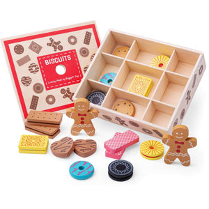Bigjigs Box of Biscuits Wooden Play Food Set
