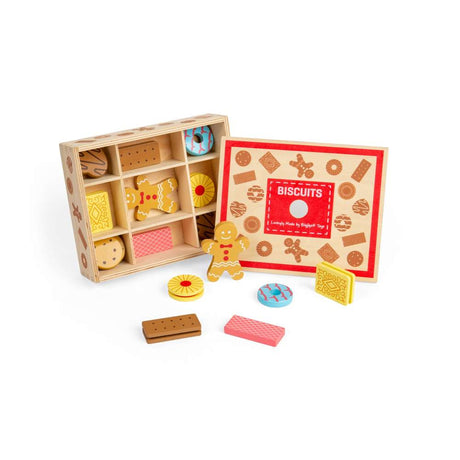 Bigjigs Box of Biscuits Wooden Play Food Set - ROLE PLAY - Beattys of Loughrea
