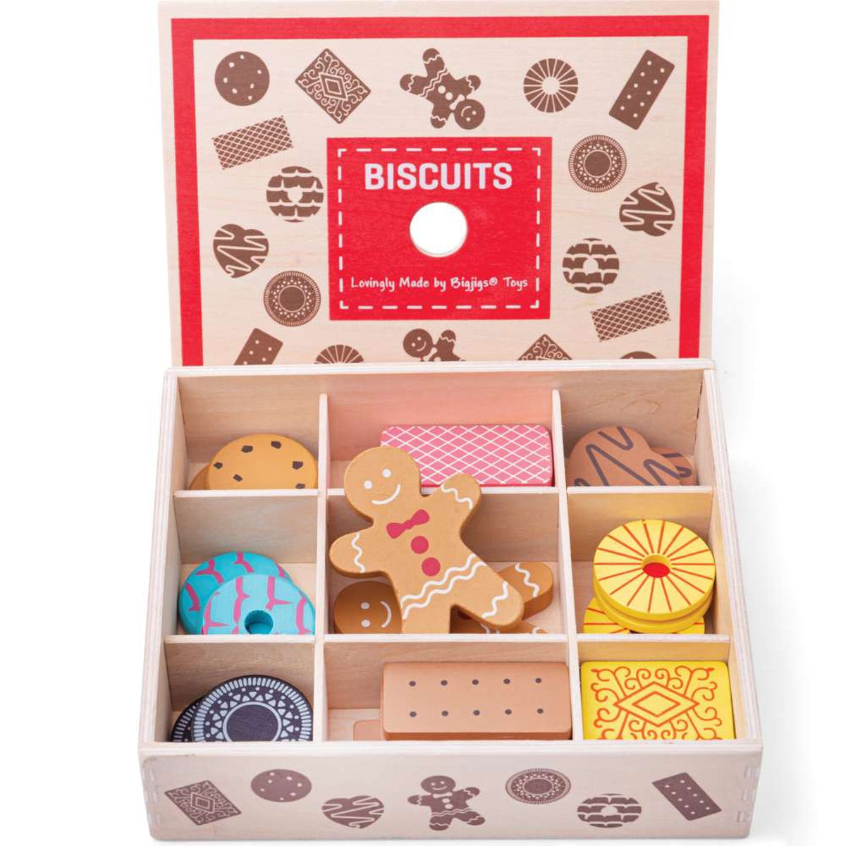 Bigjigs Box of Biscuits Wooden Play Food Set