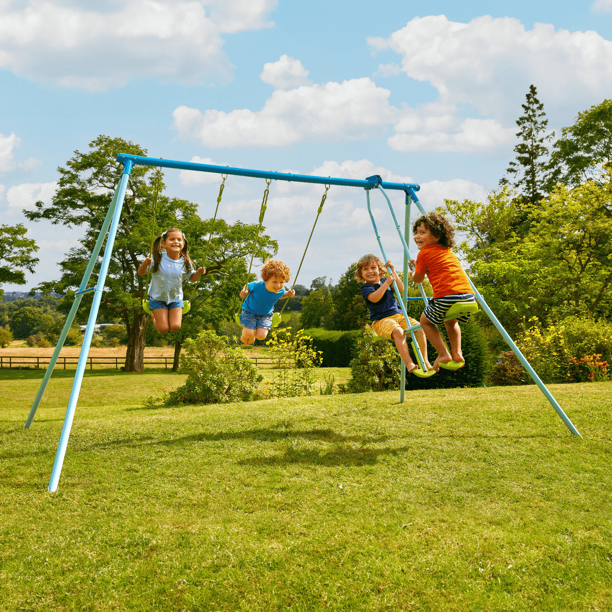 Tp Double Swing & Glider Set - SWINGS/SLIDE OUTDOOR GAMES - Beattys of Loughrea